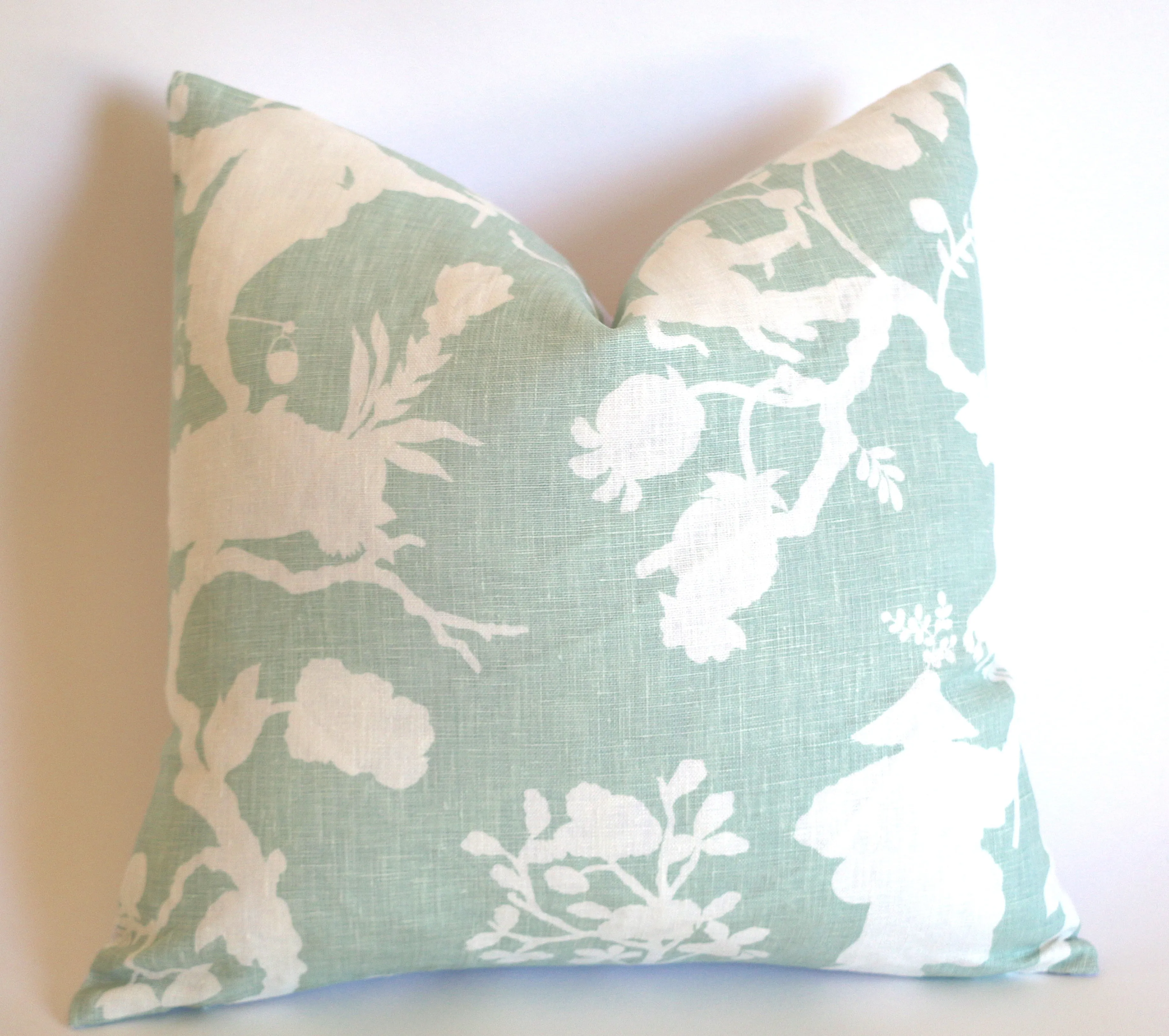 10 Sizes Available: SHANTUNG SILHOUETTE, Mineral / Schumacher Pillow Cover