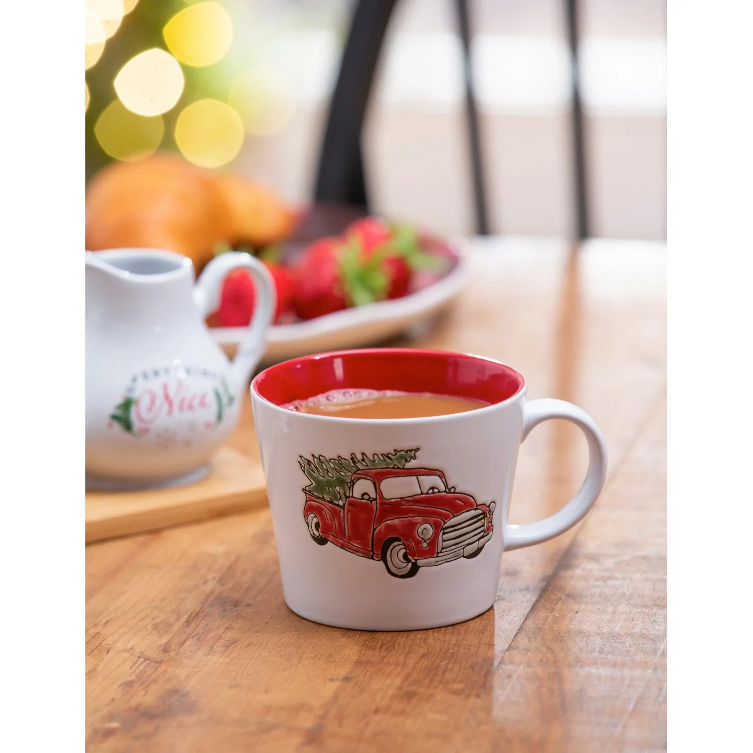 12 OZ Ceramic Cup, Red Truck,3amh158