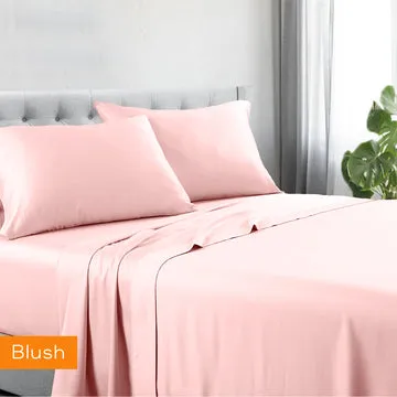 1200tc hotel quality cotton rich sheet set double blush