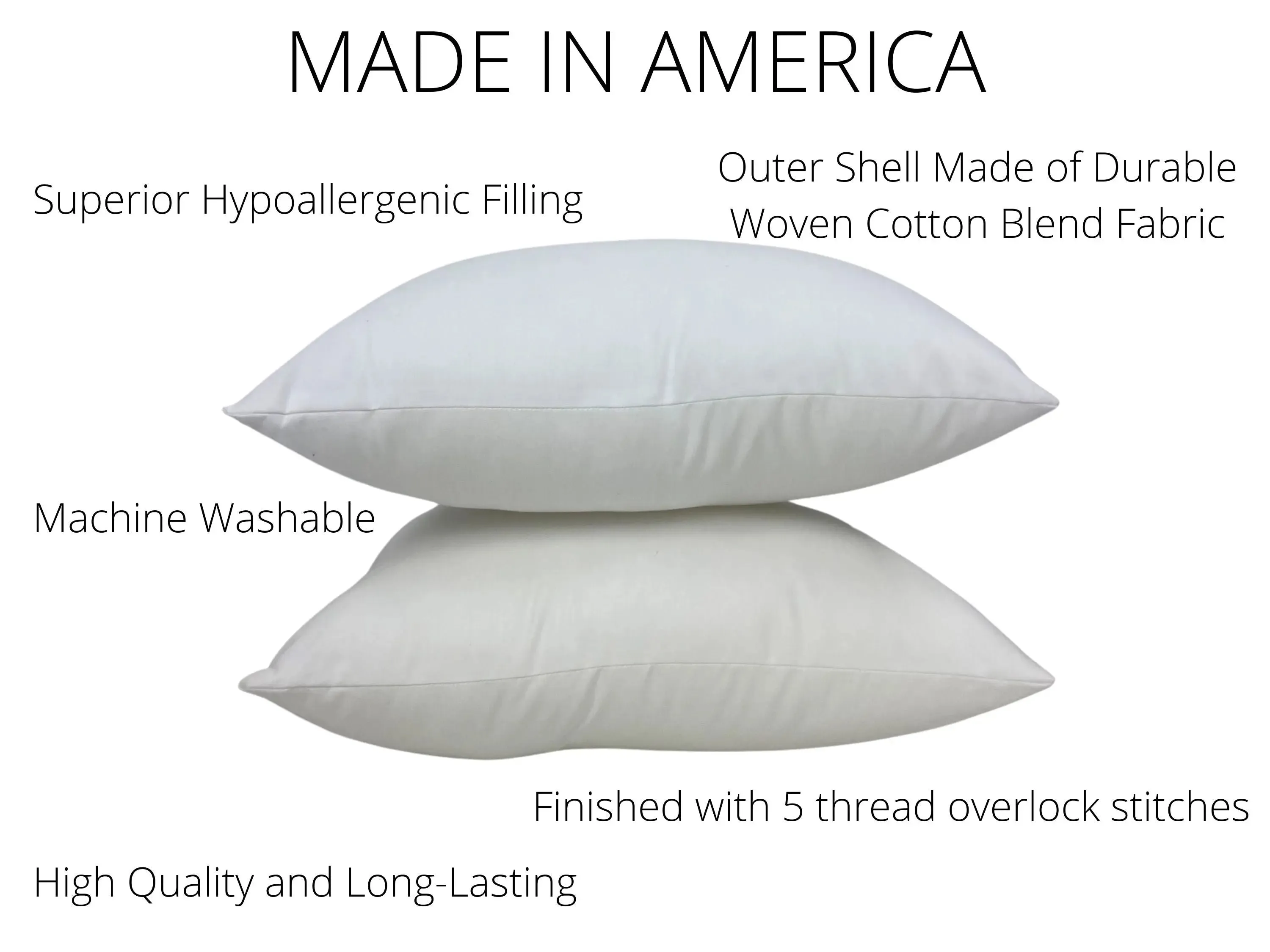 12x18 or 18x12 | Indoor Outdoor Down Alternative Hypoallergenic Polyester Pillow Insert | Quality Insert | Throw Pillow Insert | Pillow Form