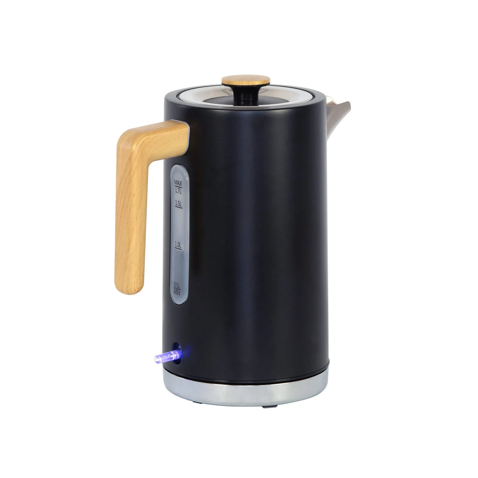 1.7L Kitchen Kettle with Wood Accents - Black