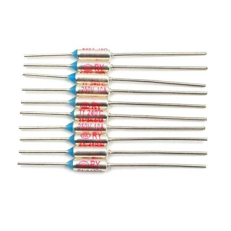 20Pcs TF 240 Celsius Degrees TF-240 Temperature Circuit Cut Off Thermal Fuse 250V 10A Eletric Rice Cooker Microwave Oven Refrige