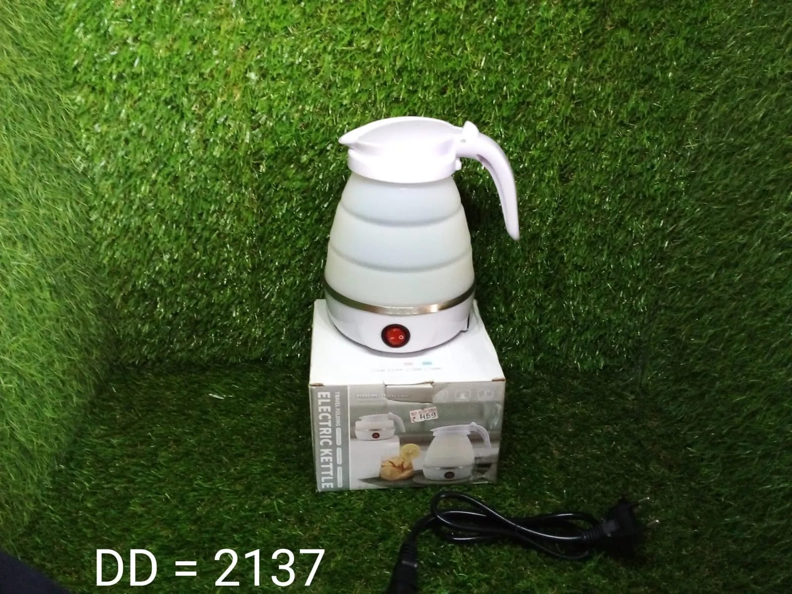 2137 Silicone Foldable Collapsible Electric Water Kettle Camping  Boiler