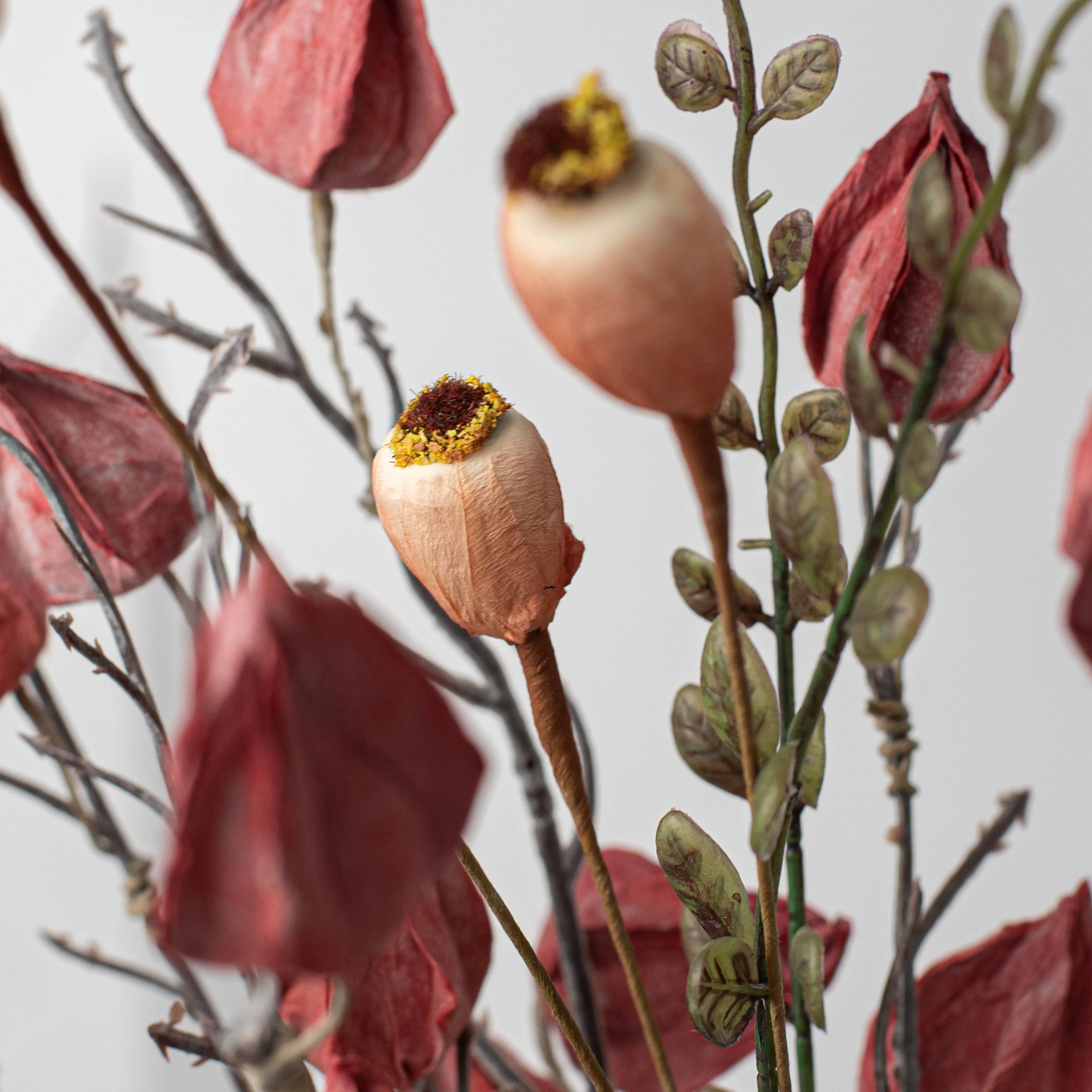 21" Chinese Lantern Bush: Burgundy Rust