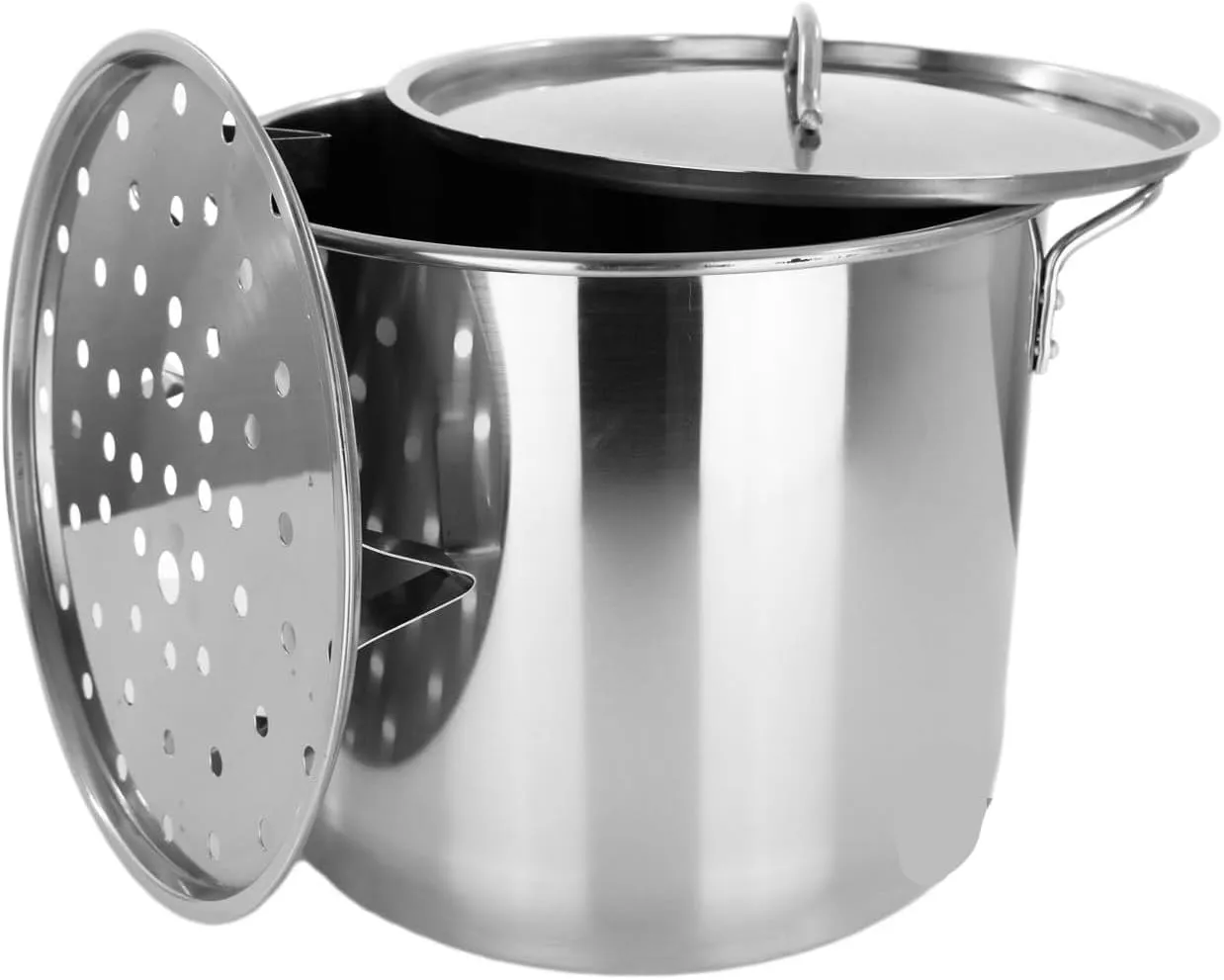 24 QT Tamales Stock Pot With Steamer Rack