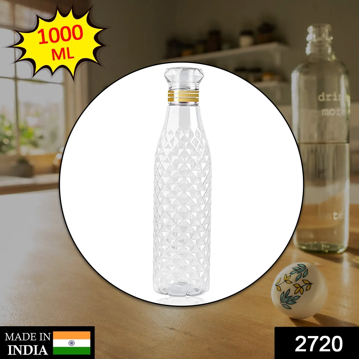 2720 Dimond Cut Water Bottle used by kids, children’s and even adults for storing and drinking water throughout travelling to different-different places and all.