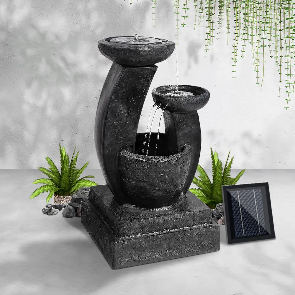 3-Tier LED Solar Water Feature, Polyresin, 70CM - Gardeon