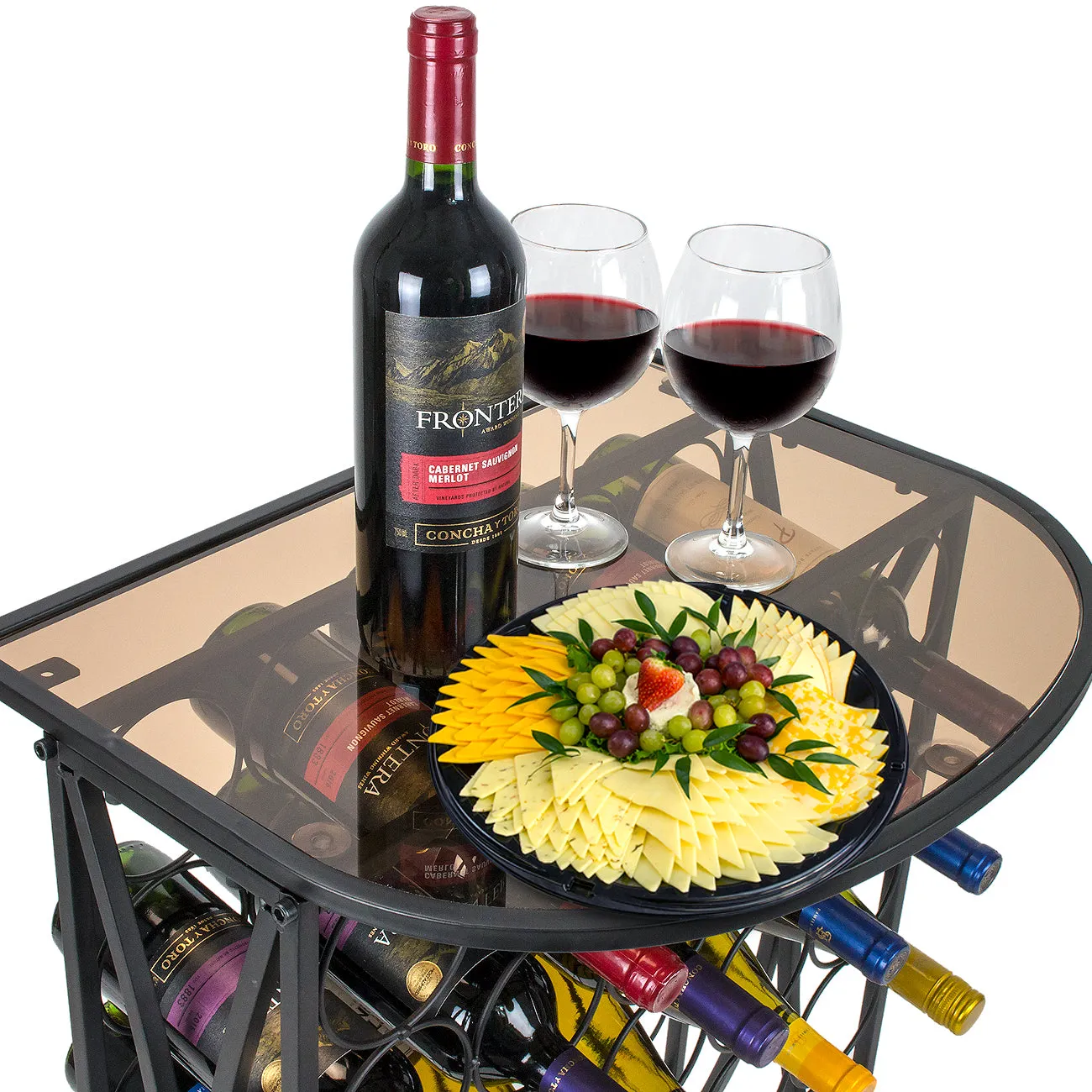 30 Bottle Wine Stand (Glass Top)