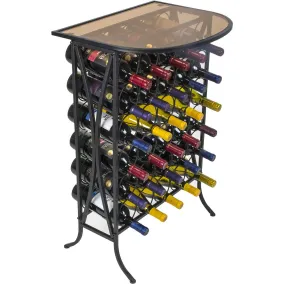 30 Bottle Wine Stand (Glass Top)