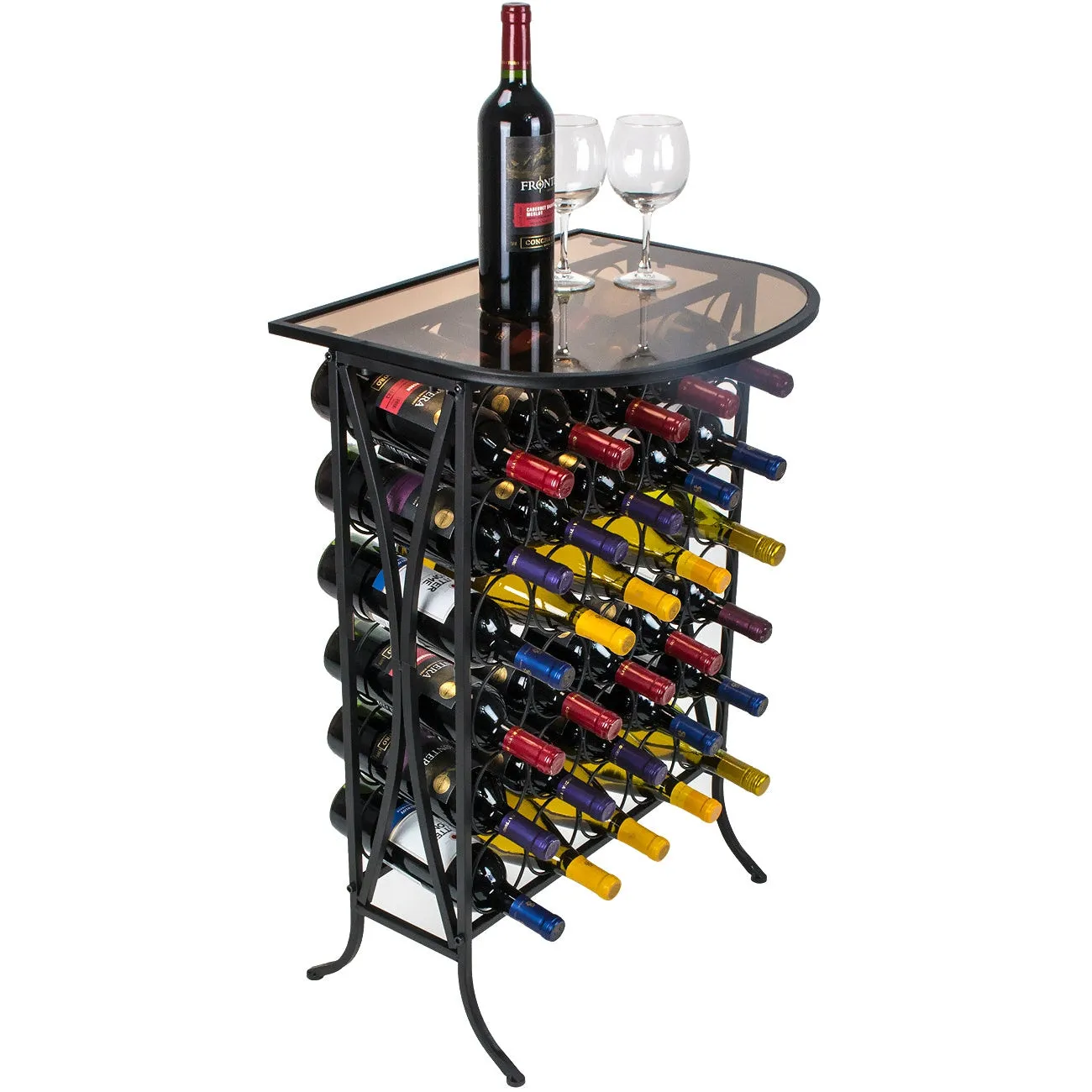 30 Bottle Wine Stand (Glass Top)