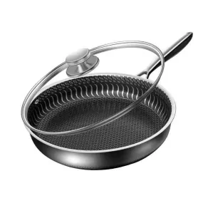 316 Stainless Steel Frying Pan Non-Stick Cooking Frypan Cookware 28cm Honeycomb Double Sided