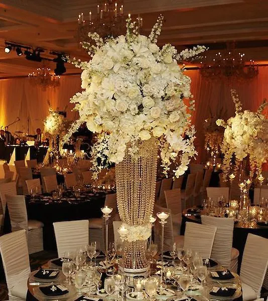 32" Tall Exotic Designer Crystal Garland Chandelier Wedding Centerpiece