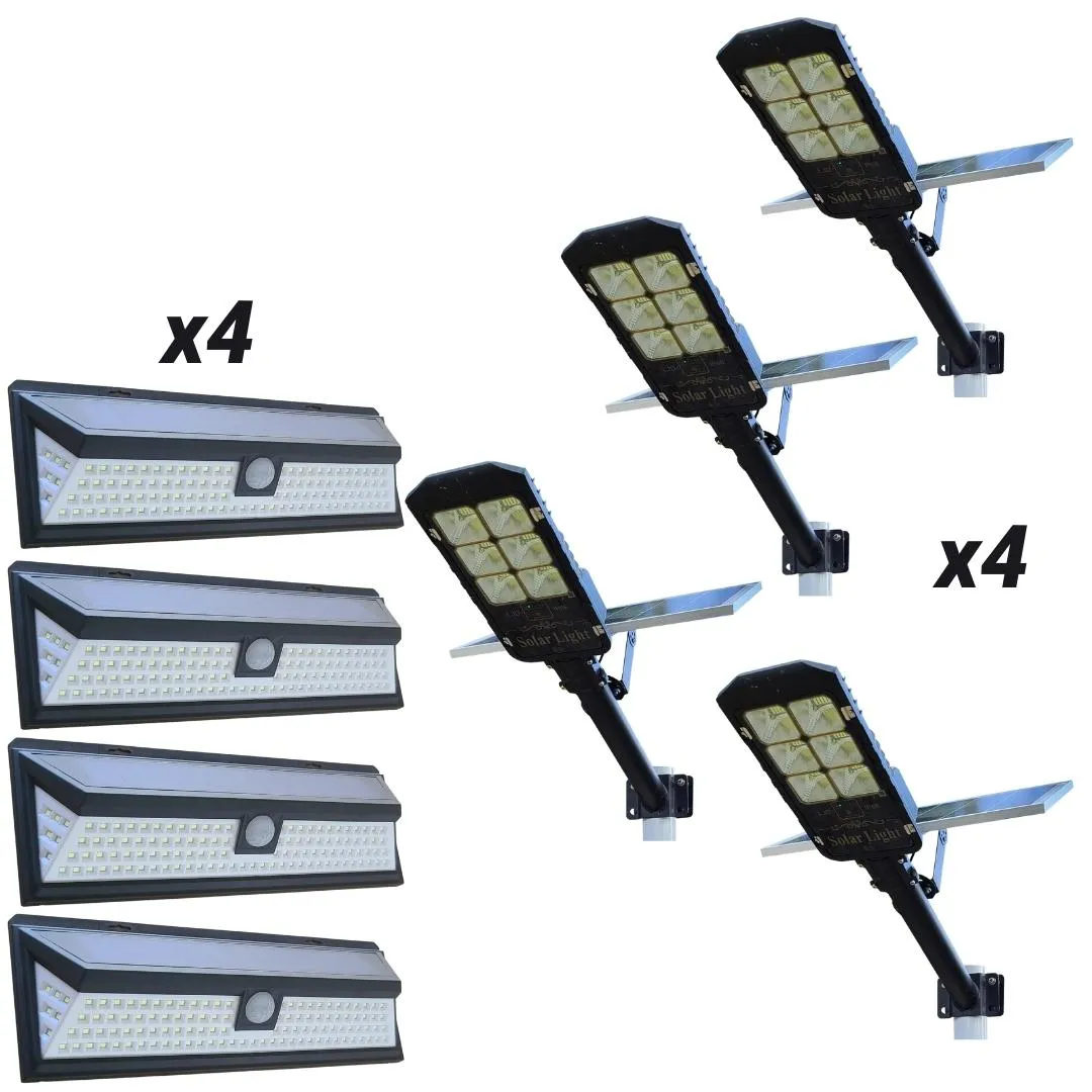 4 300W Solar Street Lights   4 118 LED Solar Lights