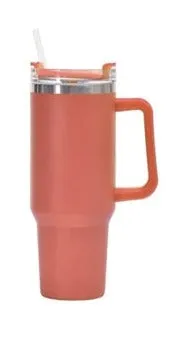 40oz Tumbler with Handle Orange