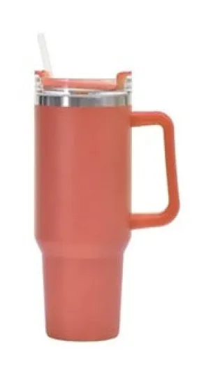 40oz Tumbler with Handle Orange