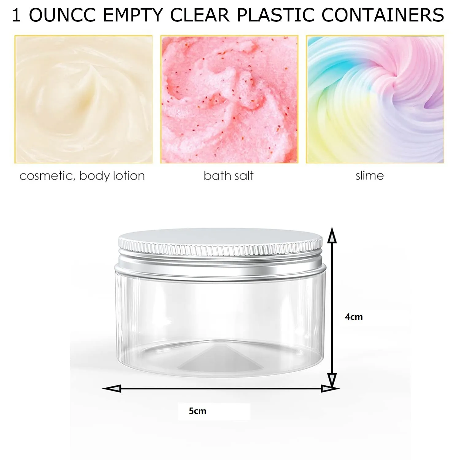 50ml Acrylic Cosmetic Jar with Silver Lid