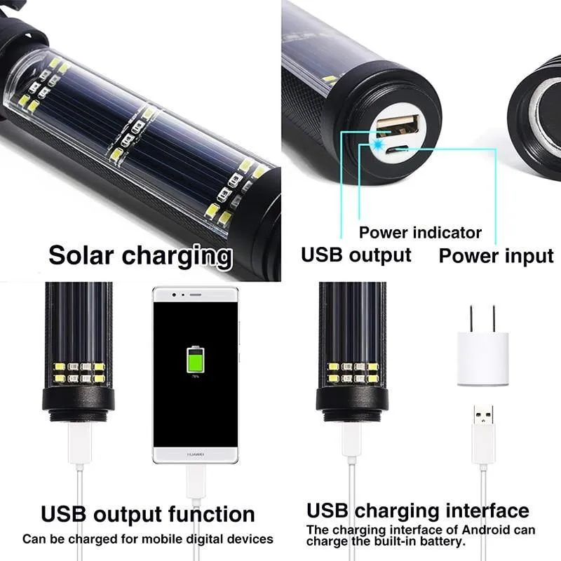 7-in1 Solar Powered Flashlight