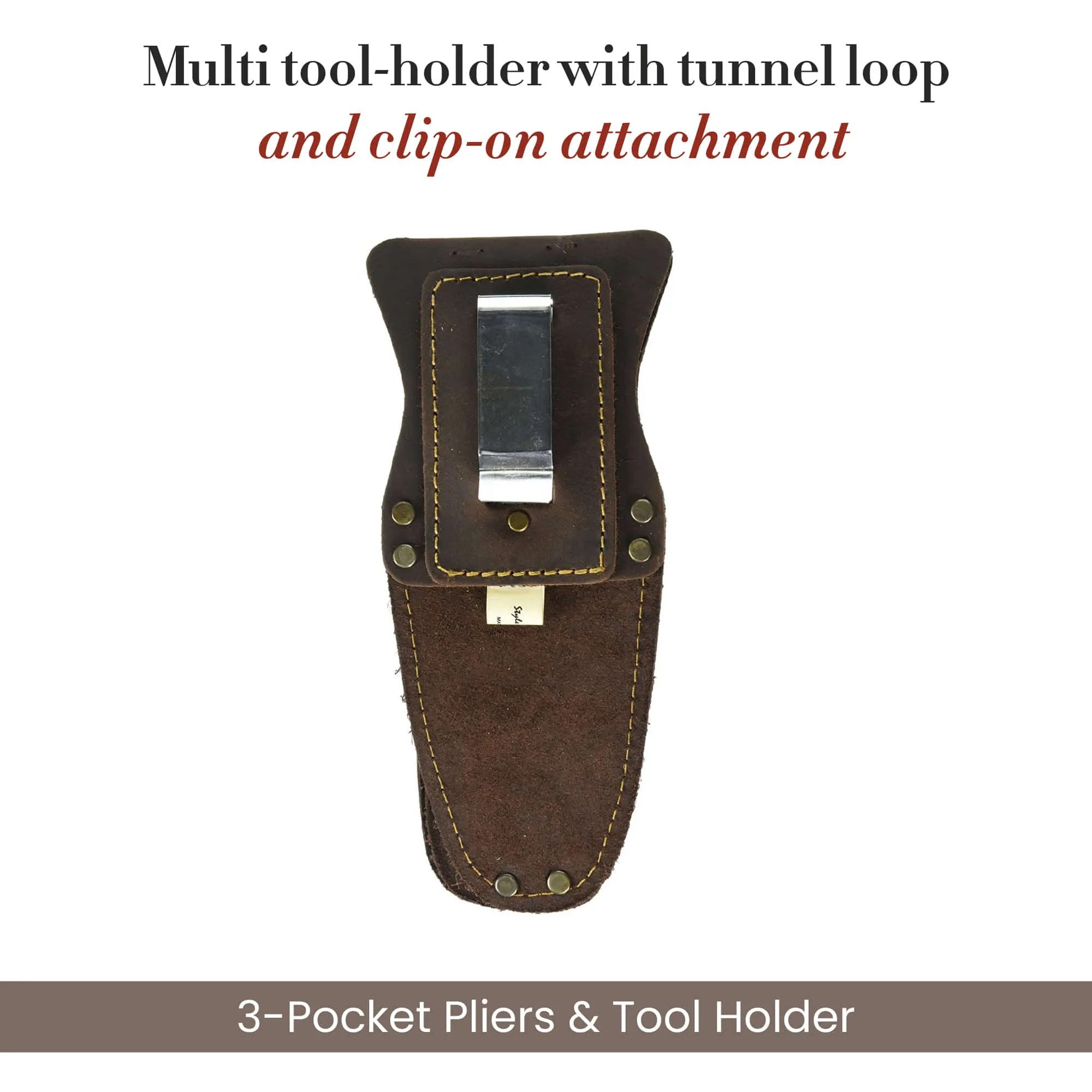 70009 - 3 Pocket Pliers & Tool Holder in Full Grain Oiled Leather | Style n Craft