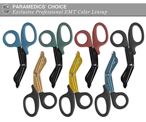 7.5" EMT Trauma Shears (Various Colors) - Heavy Duty Bandage Scissors, Military-Grade for Doctors, Nurse, Paramedic First Responder and First Aid Emergency Trauma Kits (Black Shears)