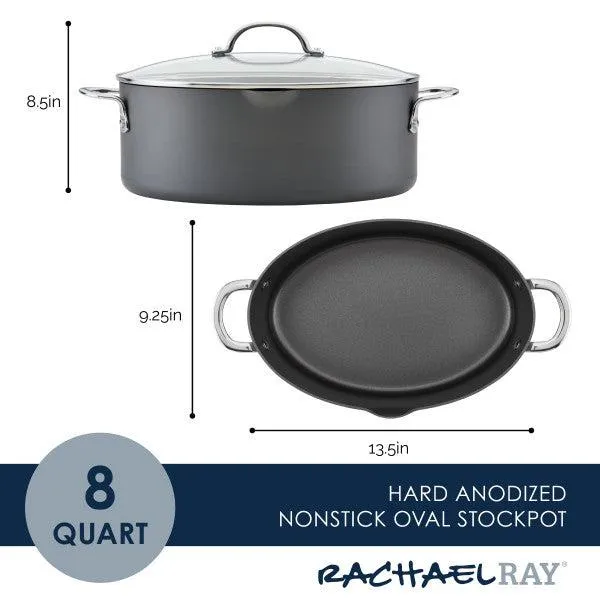 8-Quart Professional Nonstick Oval Hard Anodized Stockpot