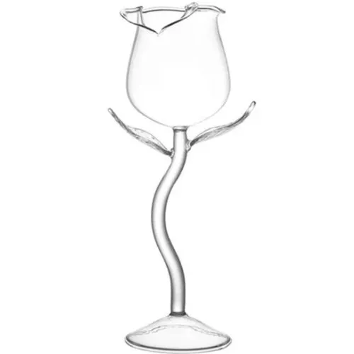 8.2oz OPEN ROSE Crystal Wine Glasses, set of 2