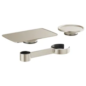 Accessory Kit Kintsu Brilliance Luxe Nickel Brass for Freestanding Tub Filler Includes Tray/Dish/Wine Glass Holder