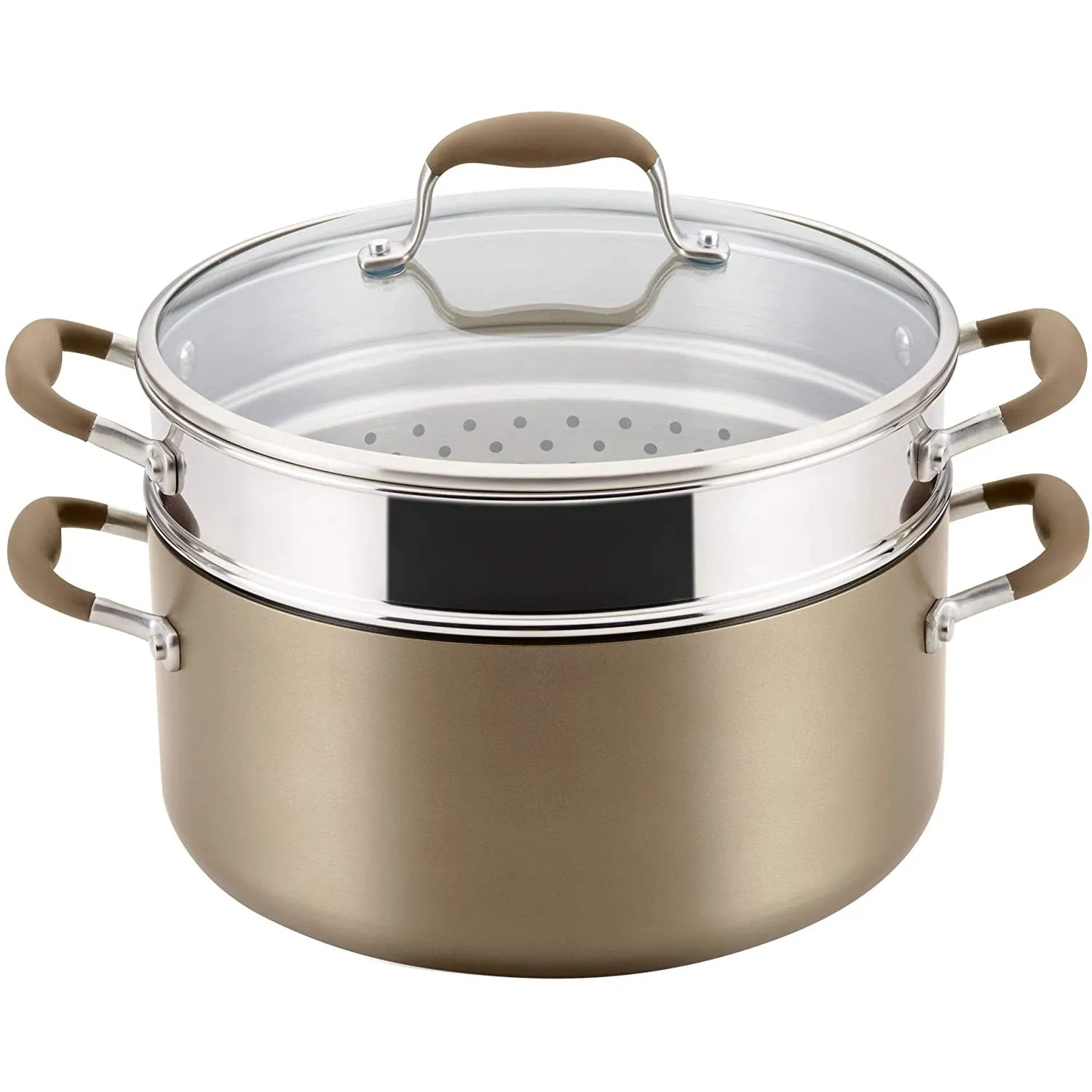 Anolon Advanced Home Hard-Anodized Nonstick Open Stock Cookware (8.5 Qt. Wide Stockpot, Bronze)