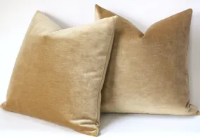 Antique Gold Pillow Cover / Gold Pillow Cover / Vintage Velvet Pillow / Solid Mustard Gold Cushion Cover