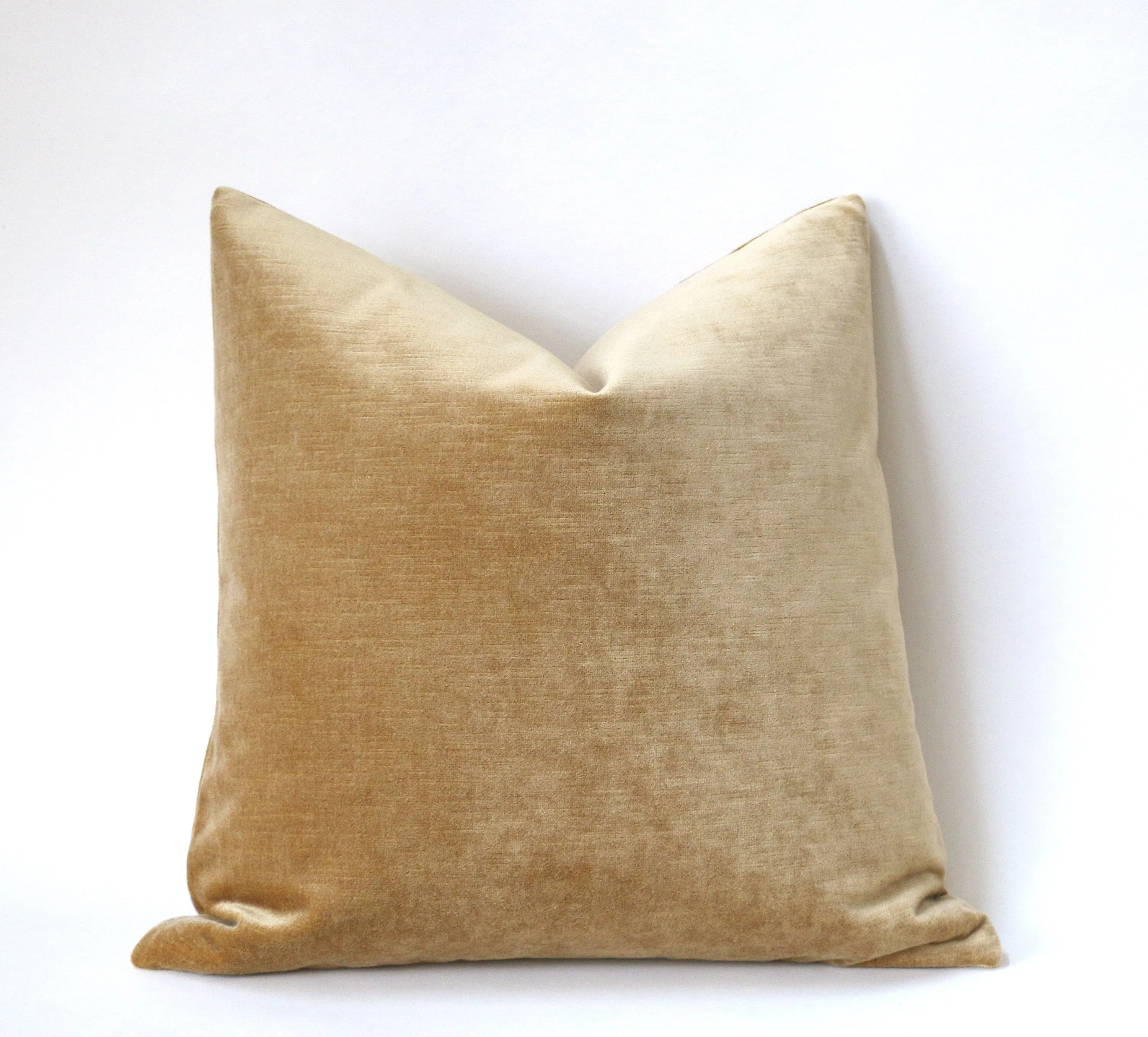 Antique Gold Pillow Cover / Gold Pillow Cover / Vintage Velvet Pillow / Solid Mustard Gold Cushion Cover