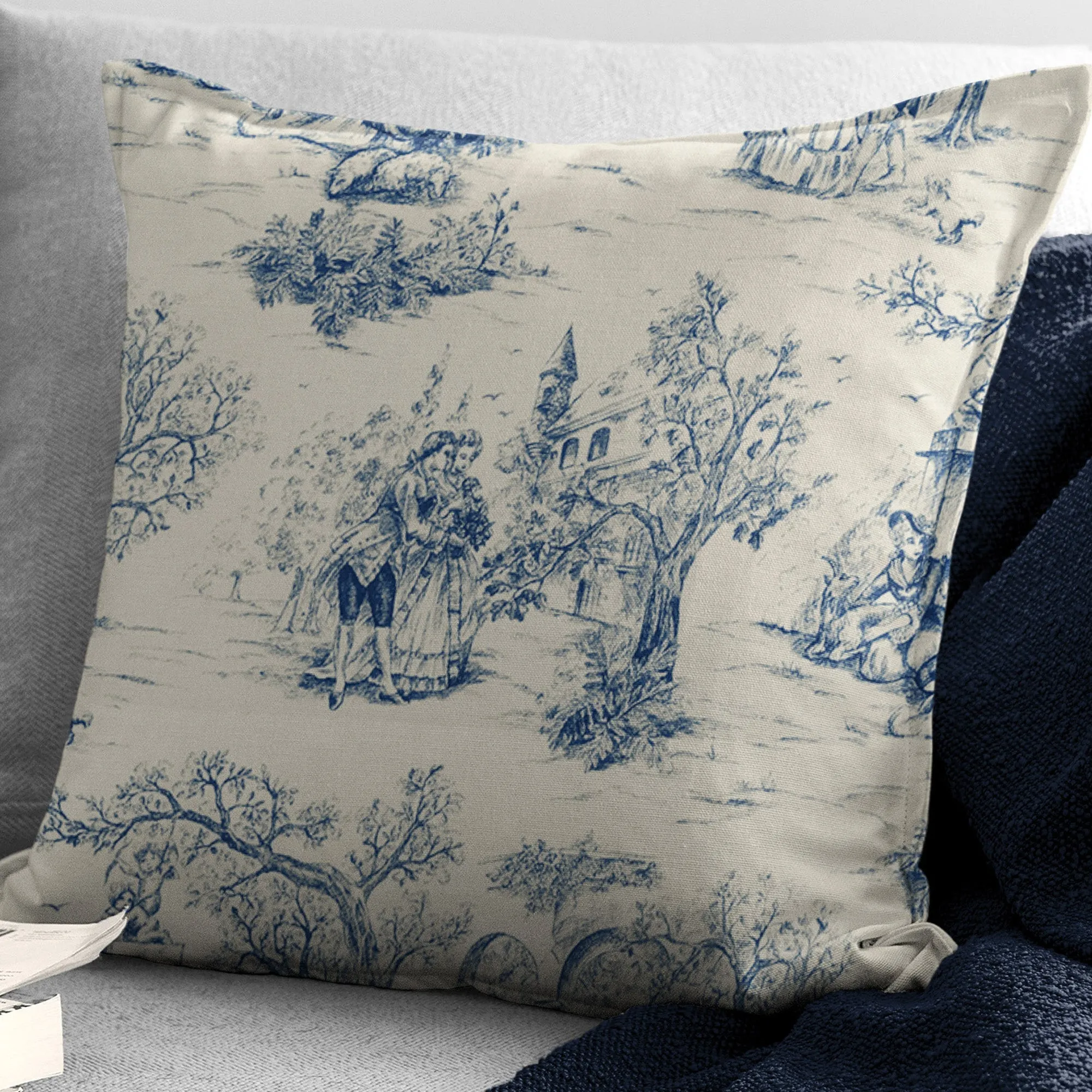 Archamps Toile Blue Bedding