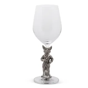 Arthur Court Equestrian Dressed Fox Wine Glass