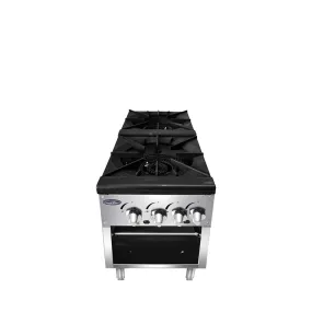 Atosa ATSP-18-2 40" Natural Gas 2-Burner Stock Pot Stove - 160,000 BTU