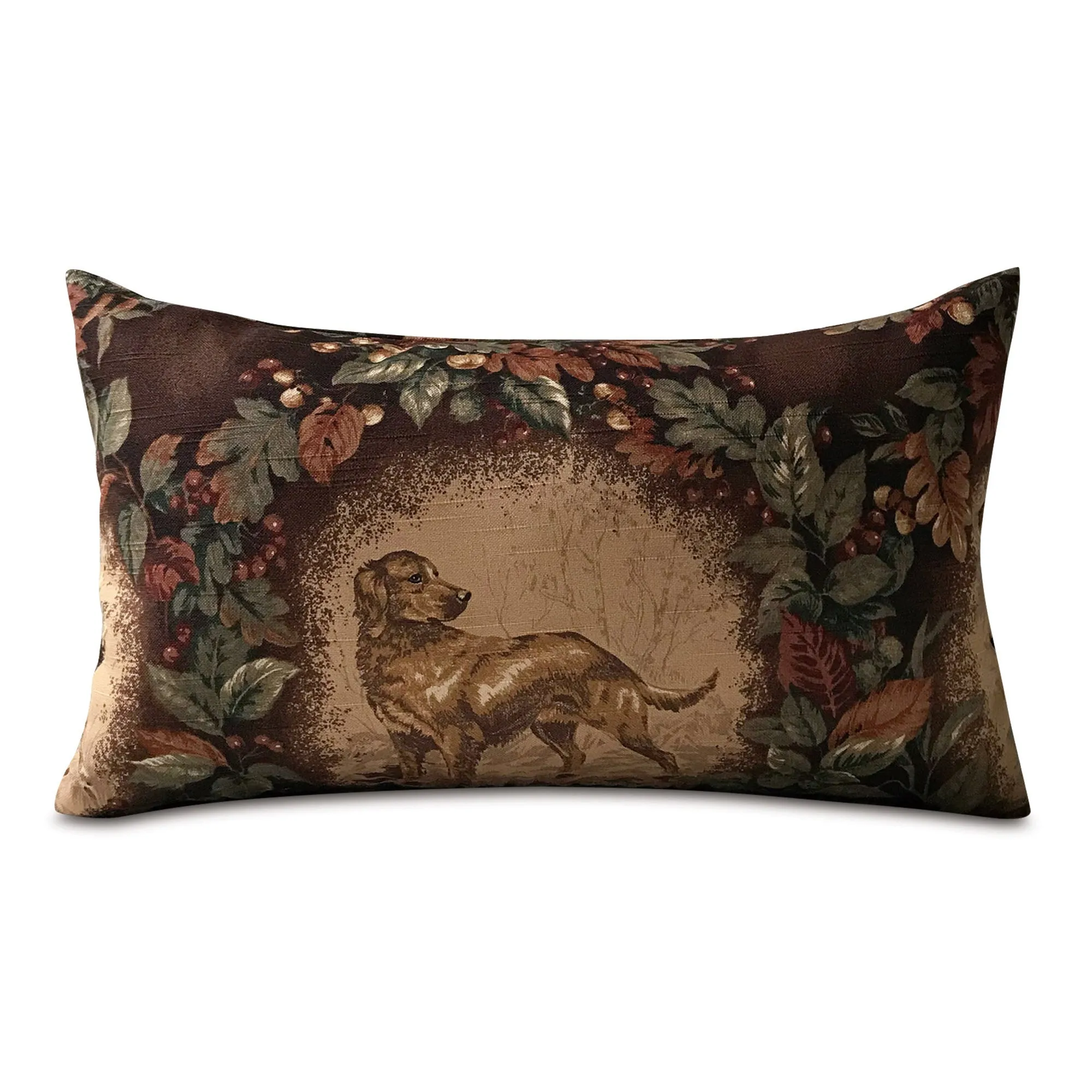 Autumnal Dog Lumbar Pillow Cover 13x22