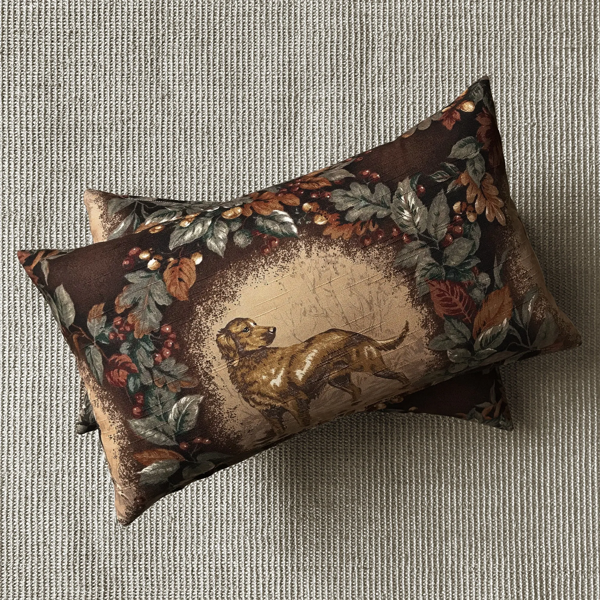 Autumnal Dog Lumbar Pillow Cover 13x22