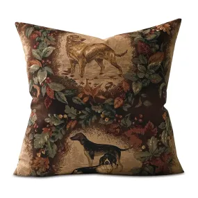 Autumnal Dog Throw Pillow Cover 22x22