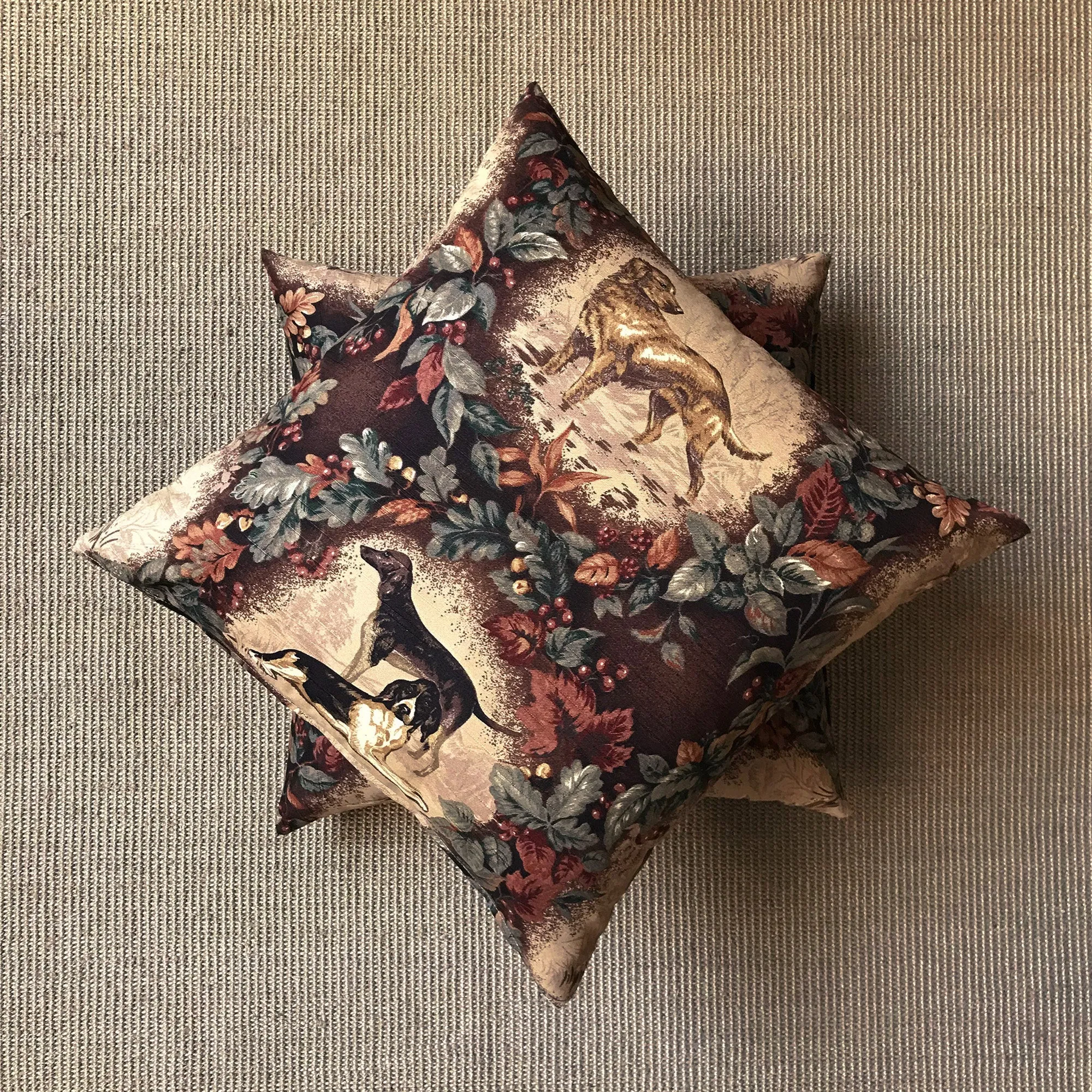 Autumnal Dog Throw Pillow Cover 22x22