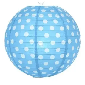 Baby Blue Polka Dot Paper Lantern - 12"