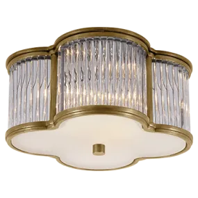 BASIL SMALL FLUSH MOUNT, NATURAL BRASS