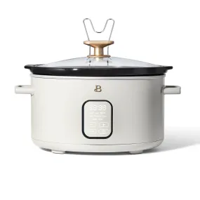 Beautiful 19162 6 Quart Programmable Slow Cooker, White Icing