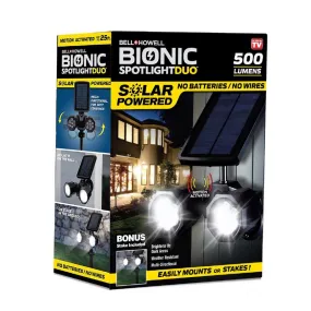 Bell & Howell Bionic Spotlight Duo Motion-Sensing Solar Powered LED Black Spotlight