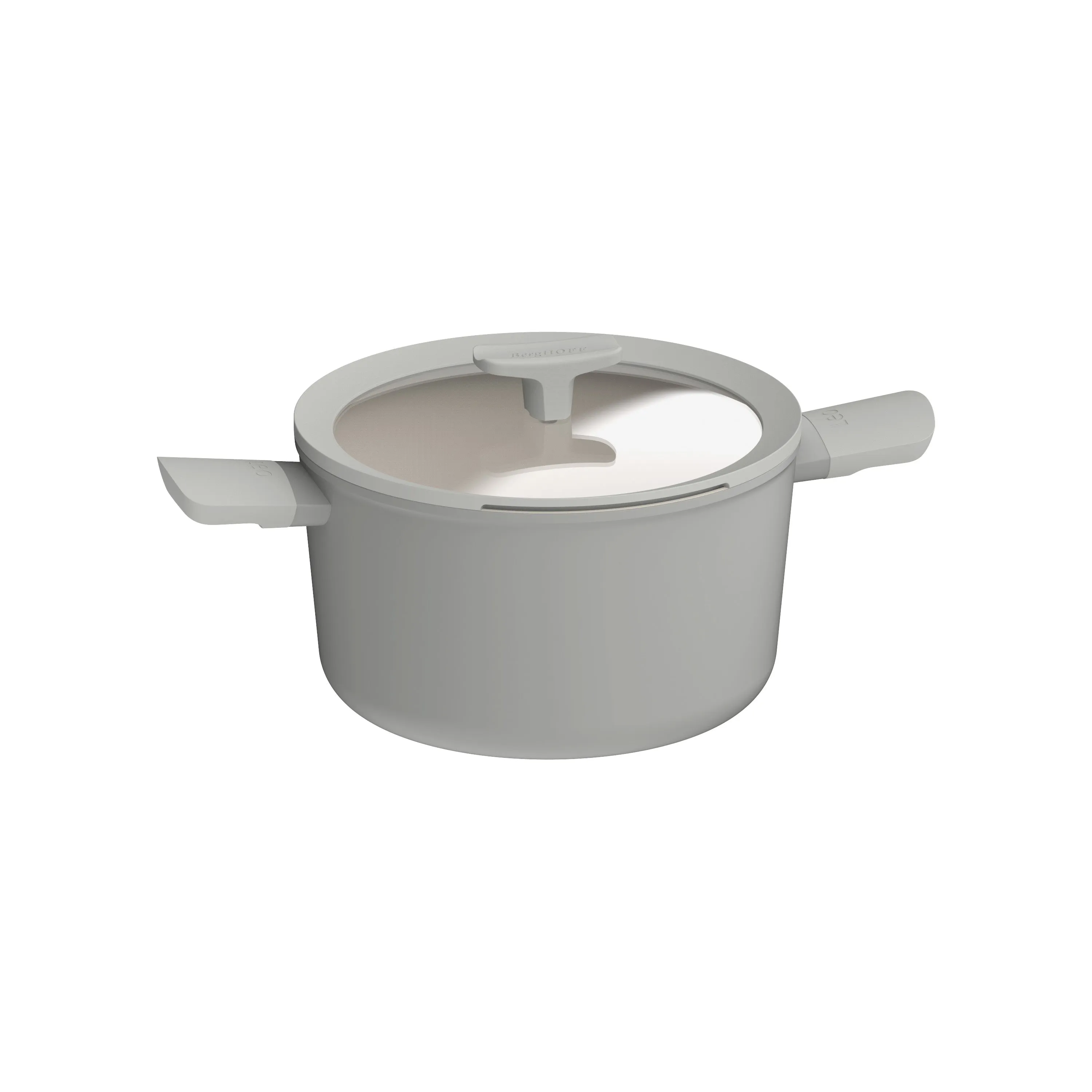 BergHOFF Balance Nonstick Ceramic Stockpot 10", 5.8qt. With Glass Lid, Recycled Aluminum, Moonmist