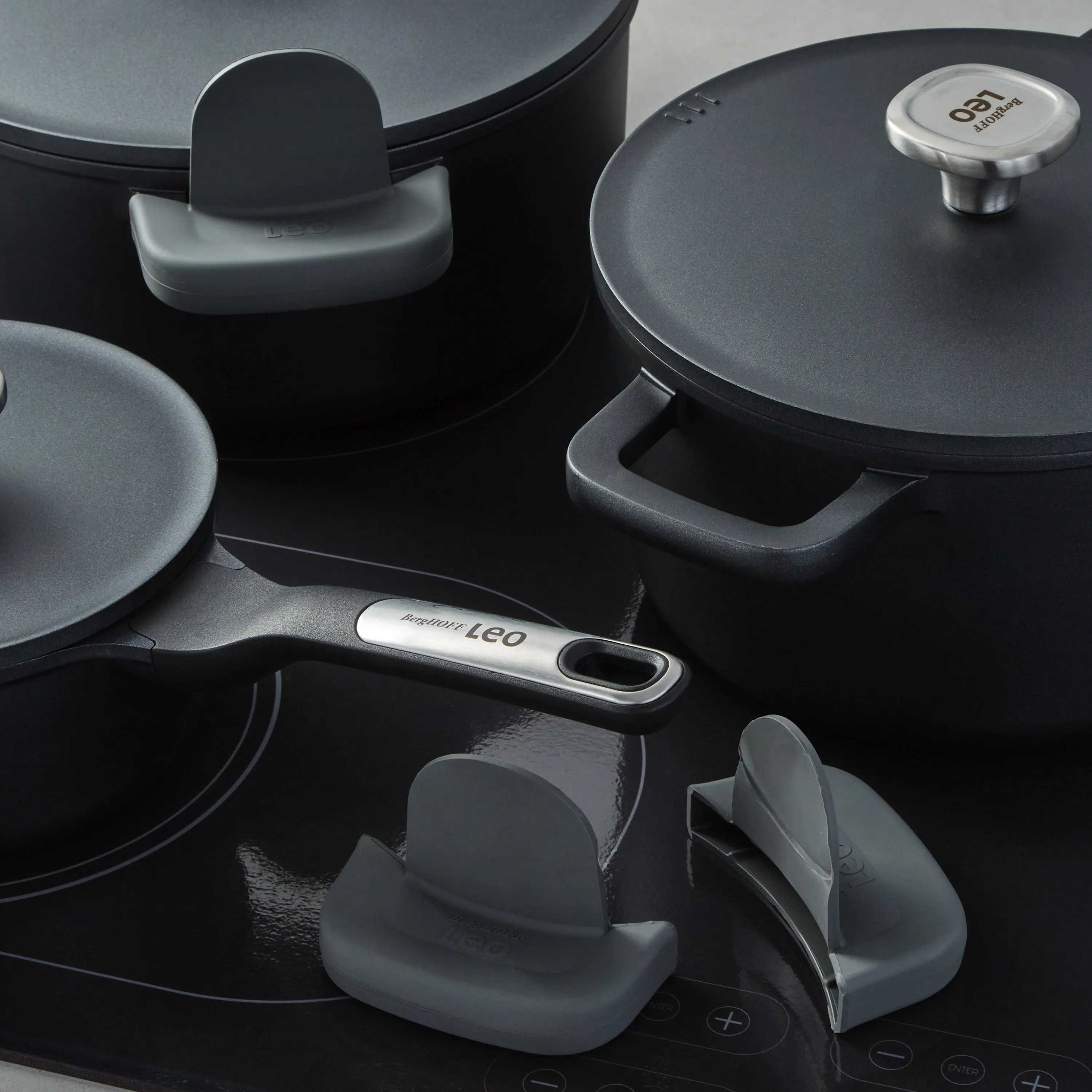 BergHOFF Leo Phantom 6pc Nonstick Ceramic Cookware Set, Recycled