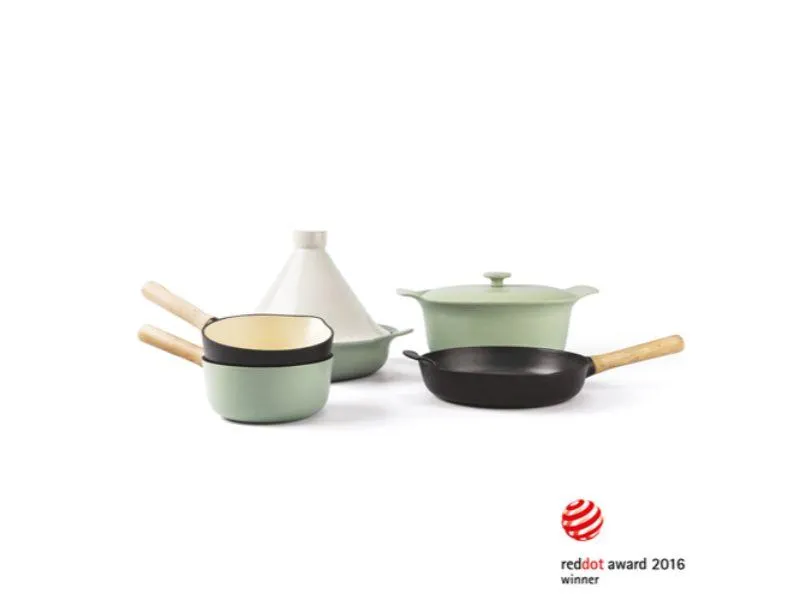 BergHOFF Ron 8Pc Cast Iron Cookware Set, Green