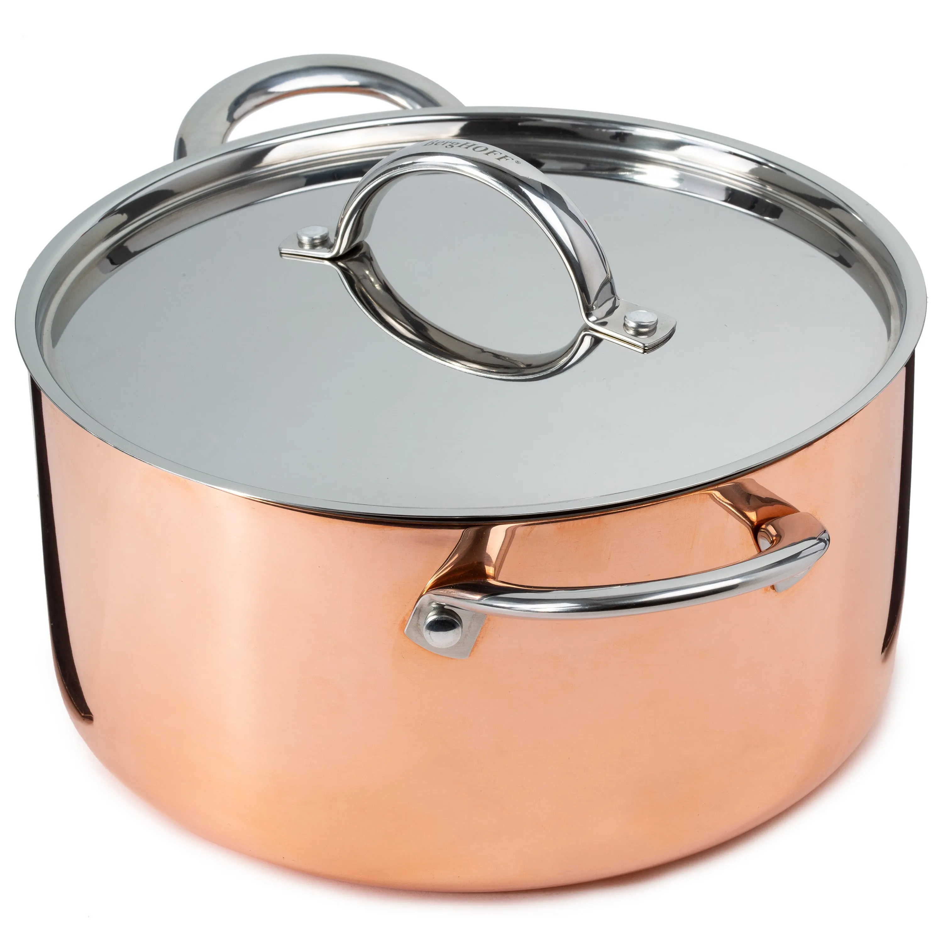 BergHOFF Vintage 5pc Tri-Ply Copper Cookware Set with Lids, Polished