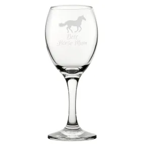 Best Horse Mum - Engraved Novelty Wine Glass