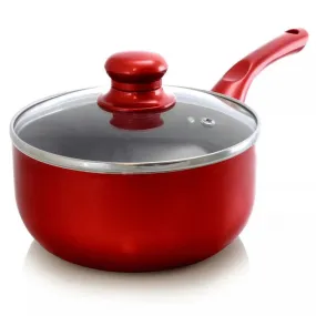 Better Chef 2.0-Qt Glass Covered Sauce Pan Shrink Wrap - Red - 2 quart