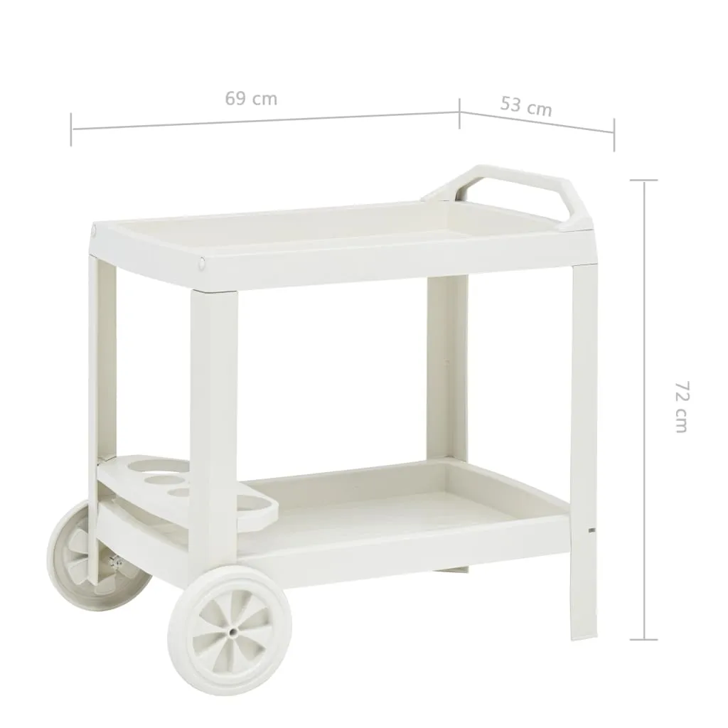 Beverage Cart White 69x53x72 cm Plastic