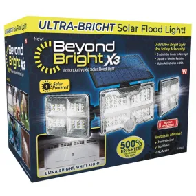 Beyond Bright X3 Motion-Sensing Solar Powered LED Black Floodlight