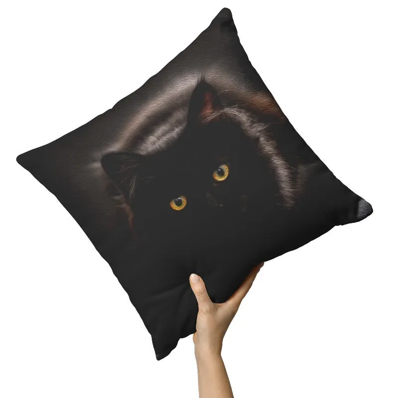 Black Cat Pillowcases - Personalized Cat Photo Pillow Covers