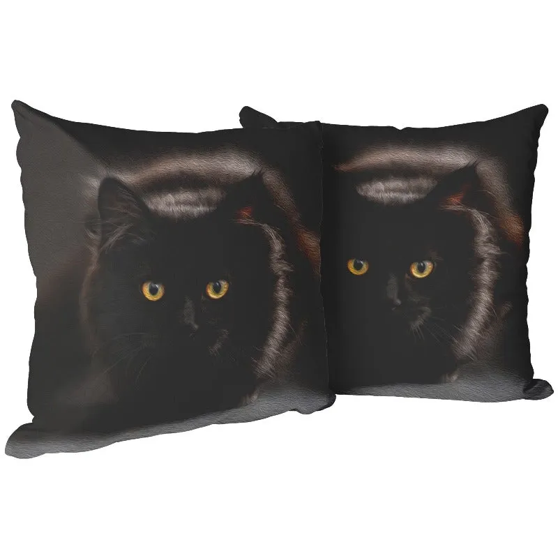 Black Cat Pillowcases - Personalized Cat Photo Pillow Covers